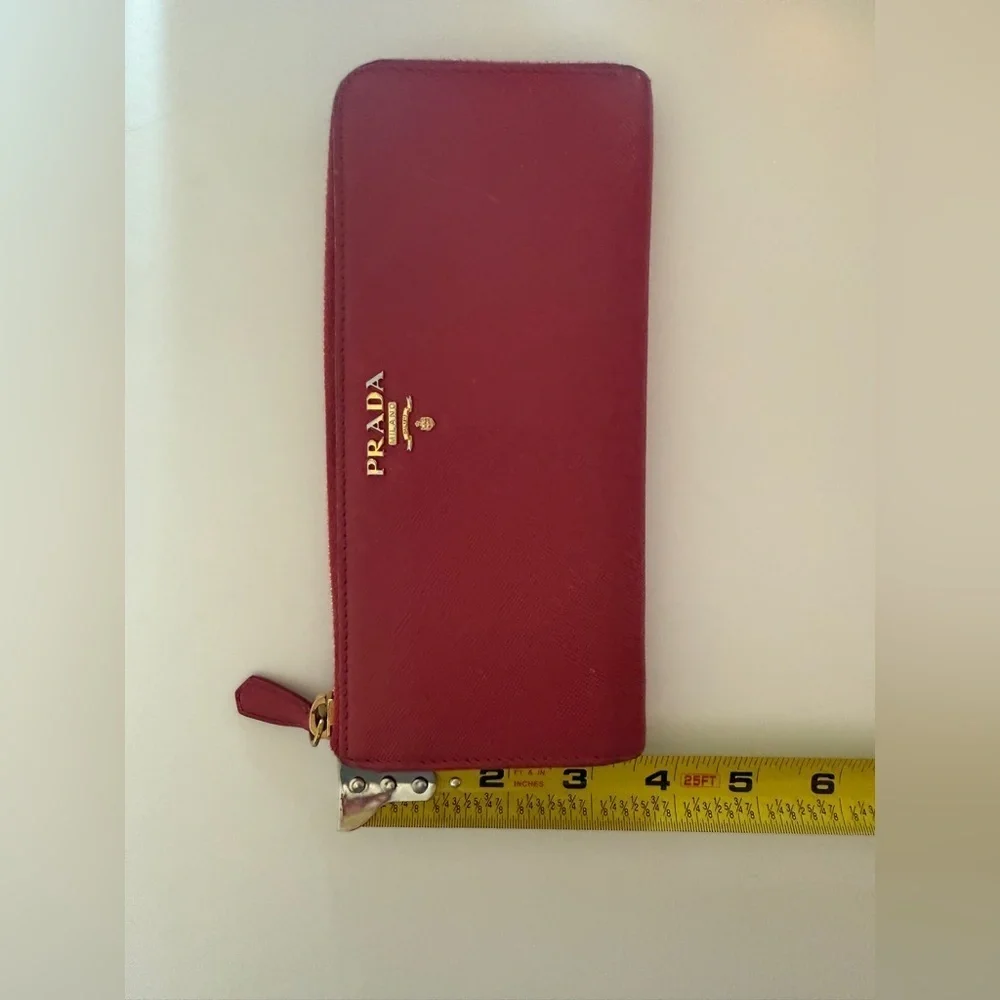 Prada Saffiano Leather Zip-Around Long Wallet – Pink Authentic